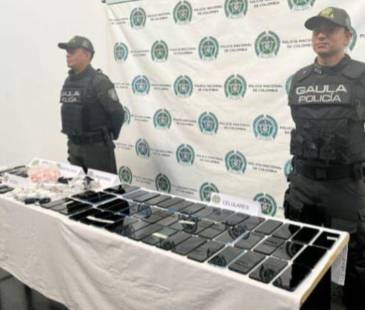 El call center estaba ubicado en el patio 2 del centro carcelario. FOTO: CORTESÍA POLICÍA METROPOLITANA