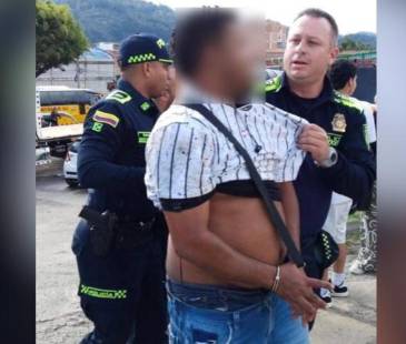 Hombre capturado en Guarne. FOTO: MI ANTIOQUIA