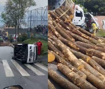 <b>Así quedó la vida tras el accidente en San Antonio de Prado. FOTO: CORTESÍA DENUNCIAS ANTIOQUIA</b>