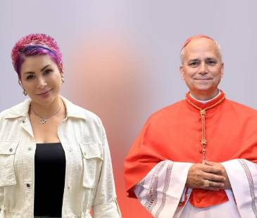 Ayda Valencia, reconocida médium y vidente colombiana, y el papa León XIV. FOTO: INSTAGRAM AYDASANACION Y GETTY IMAGES