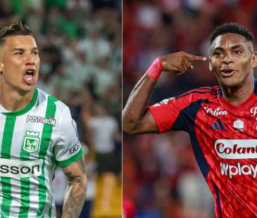 Matheus Uribe (izq.) y Brayan León (der.) son dos jugadores claves para sus equipos en este clásico. FOTO: JUAN ANTONIO SÁNCHEZ Y MANUEL SALDARRIAGA