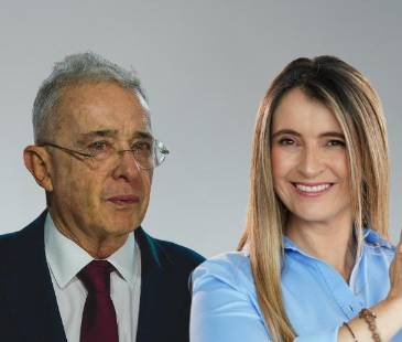 El expresidente Álvaro Uribe Vélez y la senadora Paloma Valencia. FOTOS: COLPRENSA Y X @PALOMAVALENCIAL