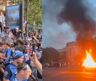 Disturbios en Francia tras la victoria del París Saint-Germain. FOTO: REDES SOCIALES