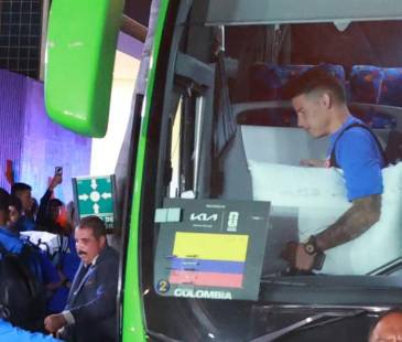 La Selección Colombia arribando al hotel de concentración en Guadalajara, México. FOTO: TOMADA DE X @DIARIO_CAMBIO