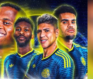 De izquierda a derecha: Jhon Arias, Jefferson Lerma, Jorge Carrascal y Luis Díaz. FOTO: CORTESÍA SELECCIÓN COLOMBIA
