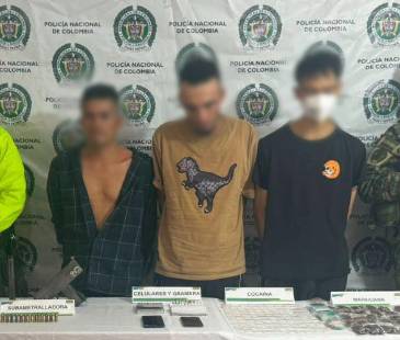Los elementos incautados fueron puestos a disposición de la autoridad competente. FOTO: POLICÍA NACIONAL