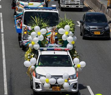Caravana por la Virgen del Carmen en Medellín. FOTO: ARCHIVO - MANUEL SALDARRIAGA QUINTERO