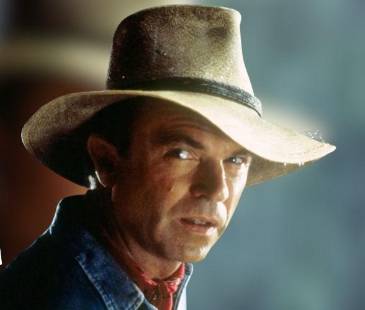 Sam Neill en ‘Jurassic park’ y cómo se veía en la actualidad (detalle). FOTOS: TOMADAS DE LA WEB