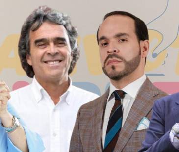 De izq. a der.: Iván Cepeda, Paloma Valencia, Sergio Fajardo, Abelardo de la Espriella y Claudia López. FOTOS: COLPRENSA Y X @sergio_fajardo