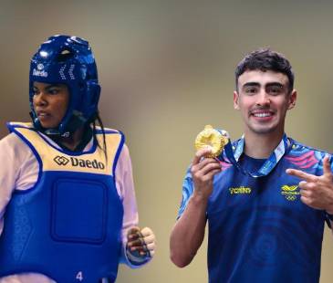 Los colombianos María Paulina Pérez (izq.), Gloria Mosquera (centro) y Juan Mantilla. FOTO: DEPORTES COLOMBIANO Y @WBEIMARLODICE