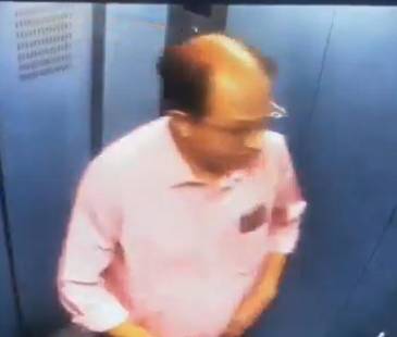 El hombre bajaba del noveno al primer piso. FOTO: CAPTURA DE VIDEO X @AOROCA