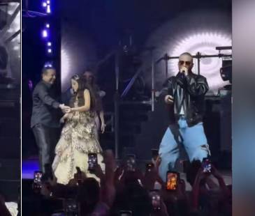 Mafer bailando con sus papás mientras J Balvin cantaba. FOTOS: CAPTURAS DE VIDEO TIKTOK @LACHISMERIAMX