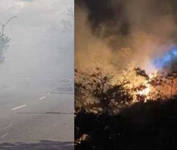 Dos incendios forestales en Bello. FOTO: ALCALDÍA DE BELLO Y MI BELLO ES BELLO
