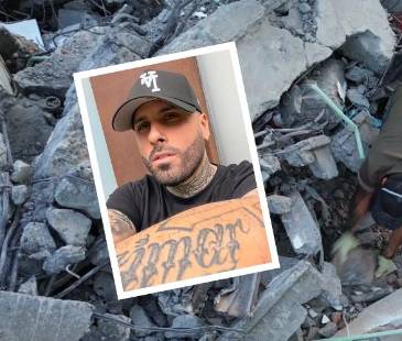 El artista Nicky Jam (detalle) donó dinero para reconstruir las viviendas afectadas por el terremoto en Colombia (fondo). FOTO: @NICKYJAM Y MANUEL SALDARRIAGA