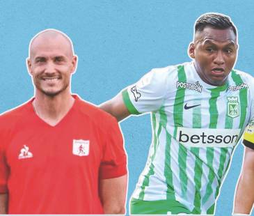 De izquierda a derecha: David González, DT de América de Cali; Alfredo Morelos, delantero de Naciona; Juan Pablo Montoya, arquero de Envigado, y Francisco Fydriszewski, delantero del DIM. <b><span class="mln_small-caps_mln">/FOTOS: INSTAGRAM @americadecali Y ARCHIVO </span></b>