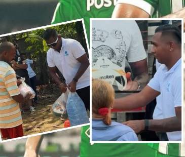 Alfredo Morelos entregando ayudas a Córdoba. FOTO: INSTAGRAM ALFREDOMORELOS30