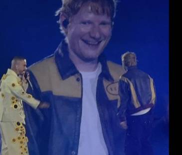 J Balvin y Ed Sheeran (izquierda), J Balvin y Jorge Barón (derecha). FOTO: D.R.A