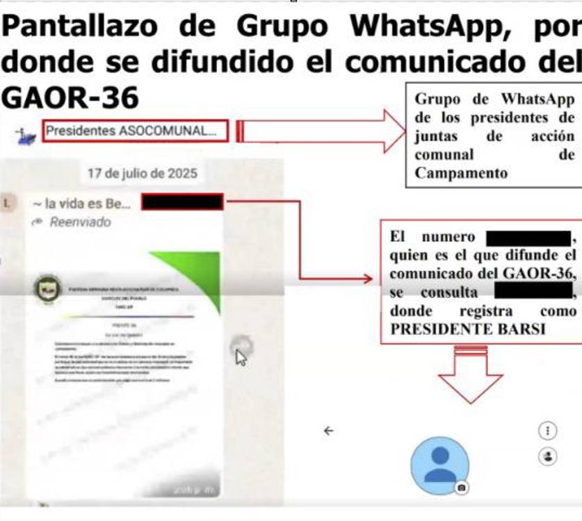 Chat compartido por la Fiscalía donde se presume sería el número de Jainober. <b><span class=mln_small-caps_mln>/FOTO: FISCALÍA</span></b>