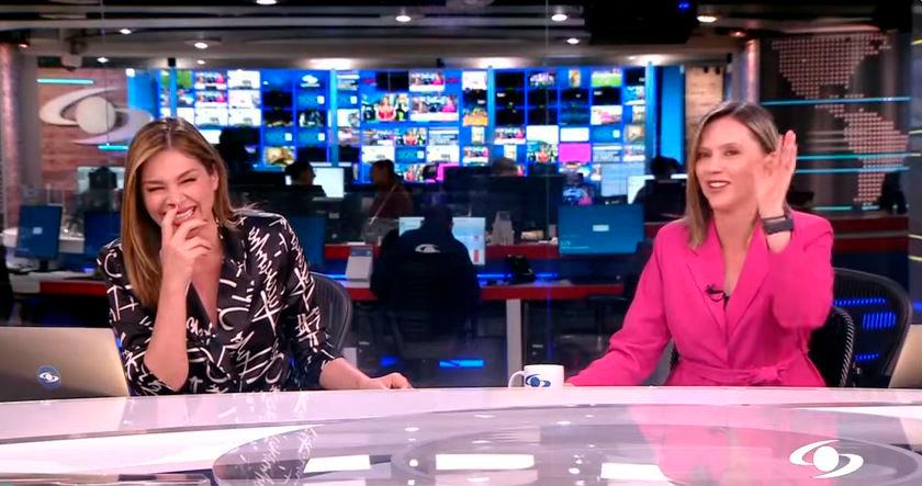 Las periodistas Ana Milena Gutiérrez y Catalina Gómez de Noticias Caracol. /FOTO: CAPTURA DE VIDEO