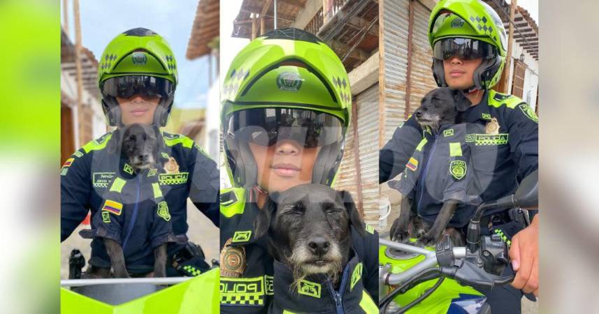 Barbas con sus compañeros policías. FOTO: CORTESÍA