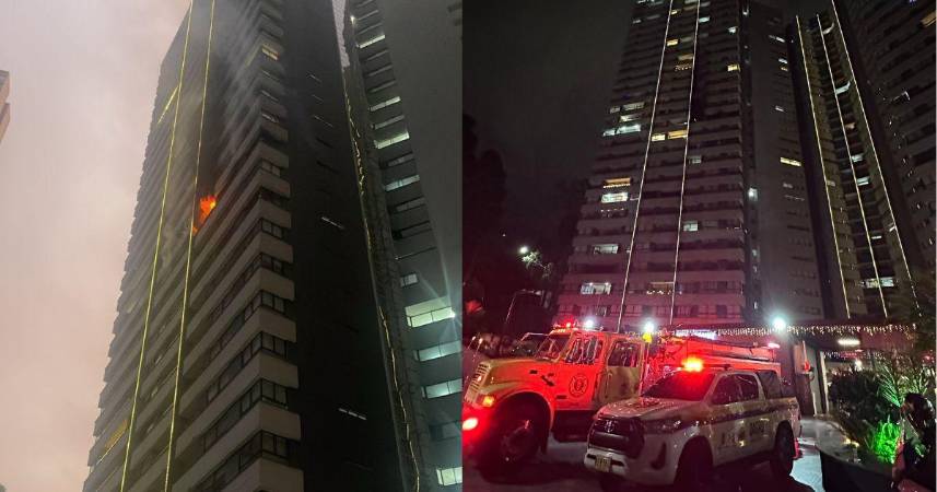 El hecho ocurrió en el piso 14 de esta edificación. FOTOS: CORTESÍA ALCALDÍA DE MEDELLÍN