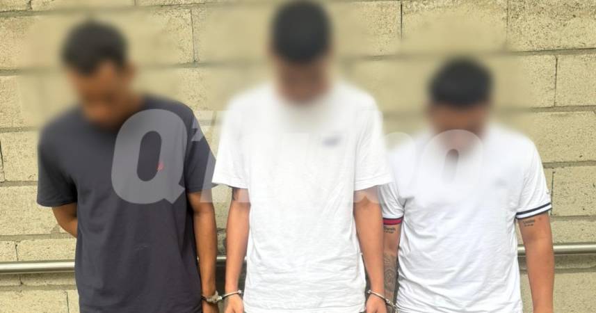 Captura del presunto agresor y de otros dos sujetos involucrados en la riña. FOTO: CORTESÍA