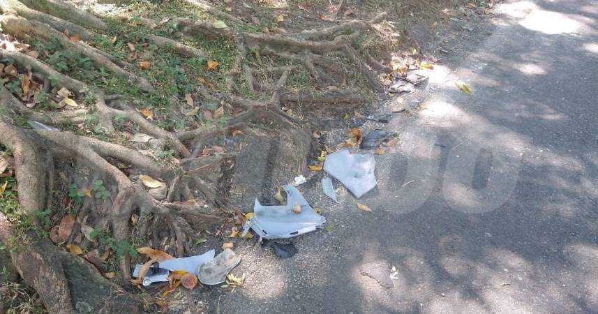 Así quedó el sitio luego del accidente. FOTO: GUILLERMO LEÓN OSPINA MUÑOZ