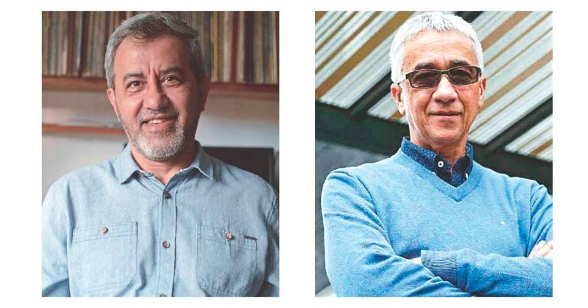 De izq. a der.: Luis Fernando González, profesor e investigador; y Juan Diego Mejía, escritor. /FOTOS: CORTESÍA