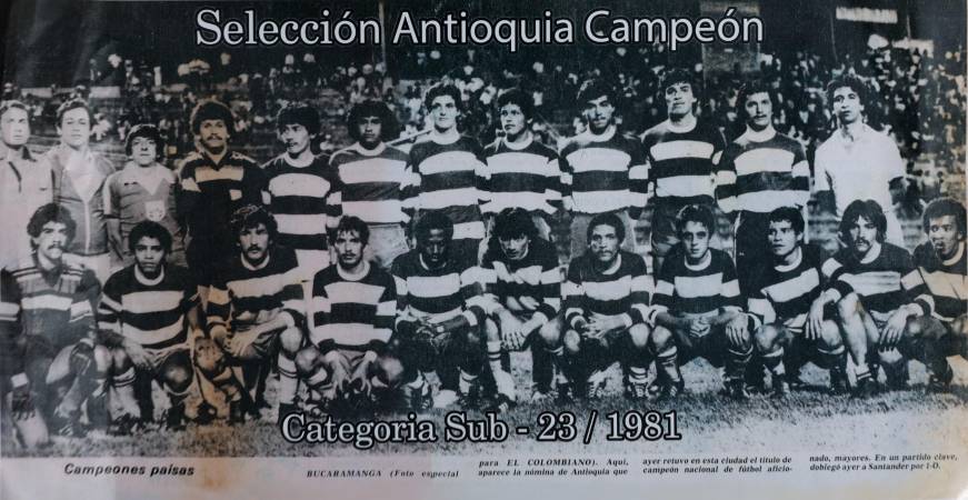 Selección Antioquia Sub-23 1981, campeona. FOTO: CORTESÍA
