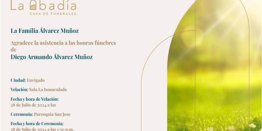 La información de las exequias de Diego. /FOTO: CORTESÍA