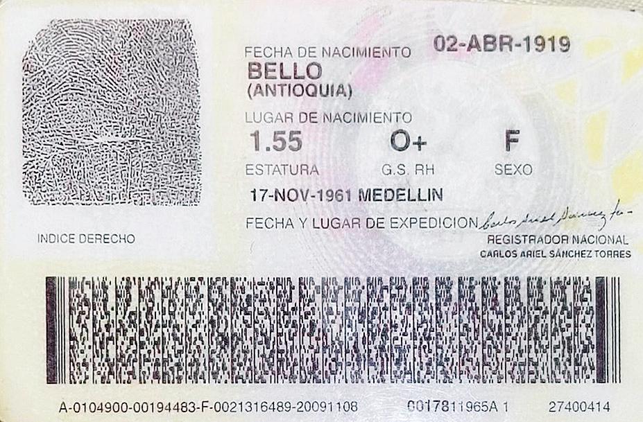 Con cédula en mano, Rosita nos certificó su fecha de nacimiento.