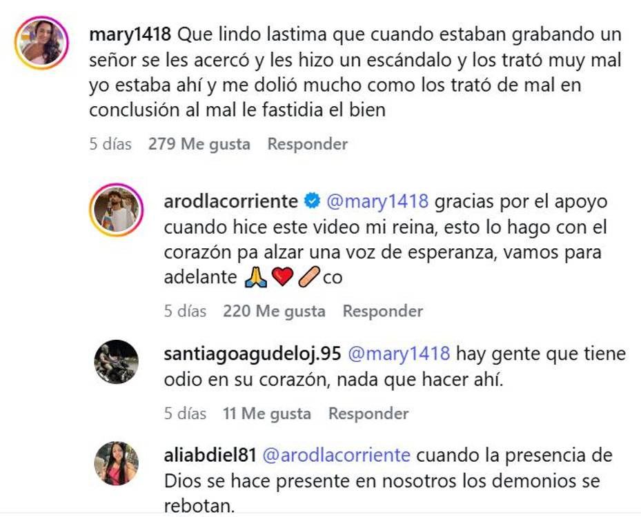 Comentarios sobre rodaje de video ‘Todo va a estar bien’ de Arod La Corriente. FOTO: CAPTURA DE PANTALLA TOMADA DE IG @ARODLACORRIENTE