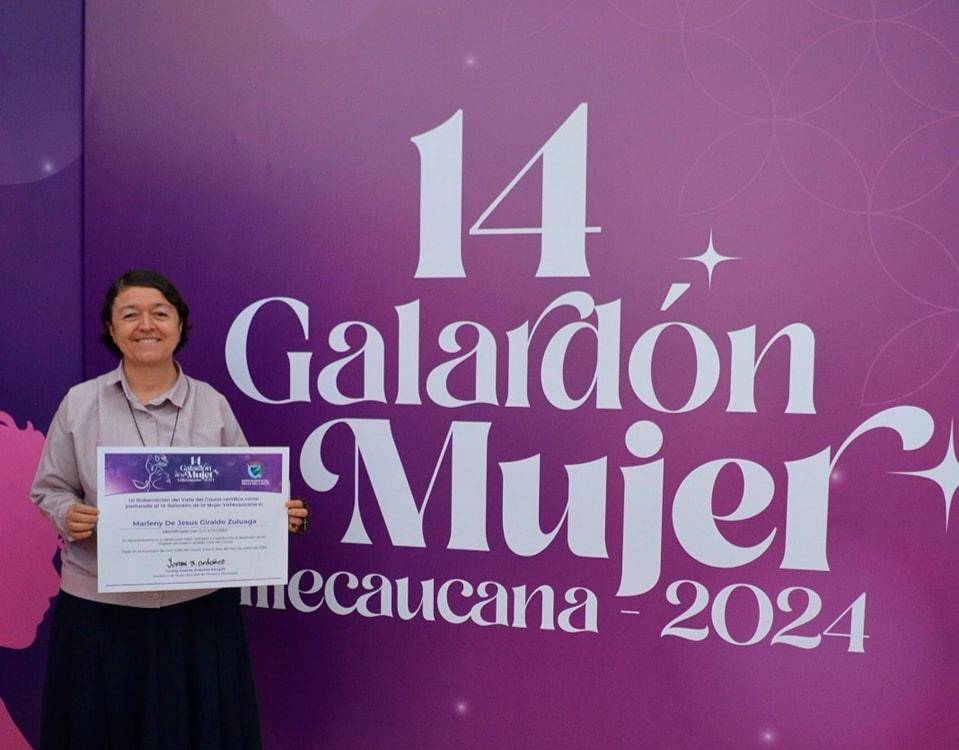 La Hermana Marleny fue resaltada, en la gala del Galardón Mujer Vallecaucana 2024, por su convicción y labor social. / FOTO: ABC PRODEIN.