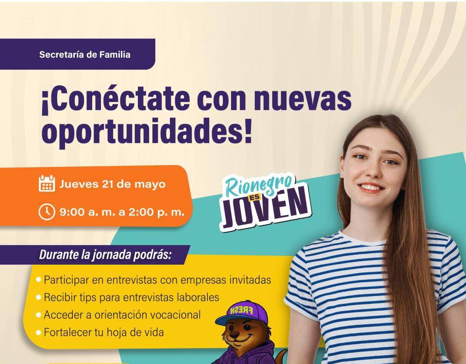 Publicidad de la feria de empleo en Rionegro. FOTO: ALCALDÍA DE RIONEGRO