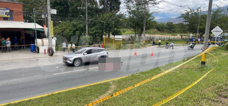 Accidente autopista Norte a la altura de Bello. FOTO: SINDY VALLE