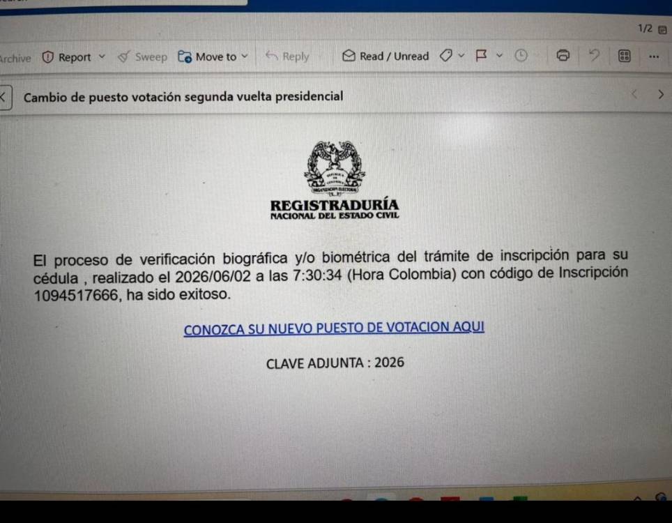 <span class=mln_uppercase_mln>Este</span><b><span class=mln_uppercase_mln> es uno de los correos utilizados para estafar incautos. FOTO: CORTESÍA REGISTRADURÍA NACIONAL DEL ESTADO CIVIL</span></b>
