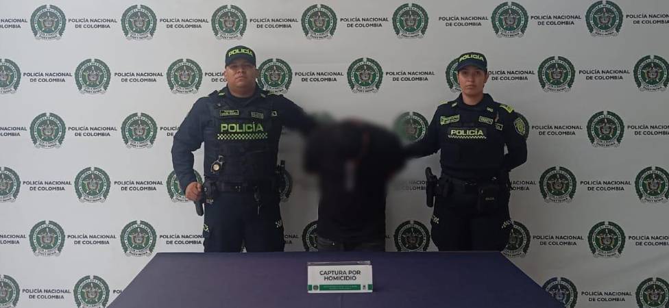 Captura presunto responsable por el delito de homicidio en Bello. /FOTO: POLICÍA