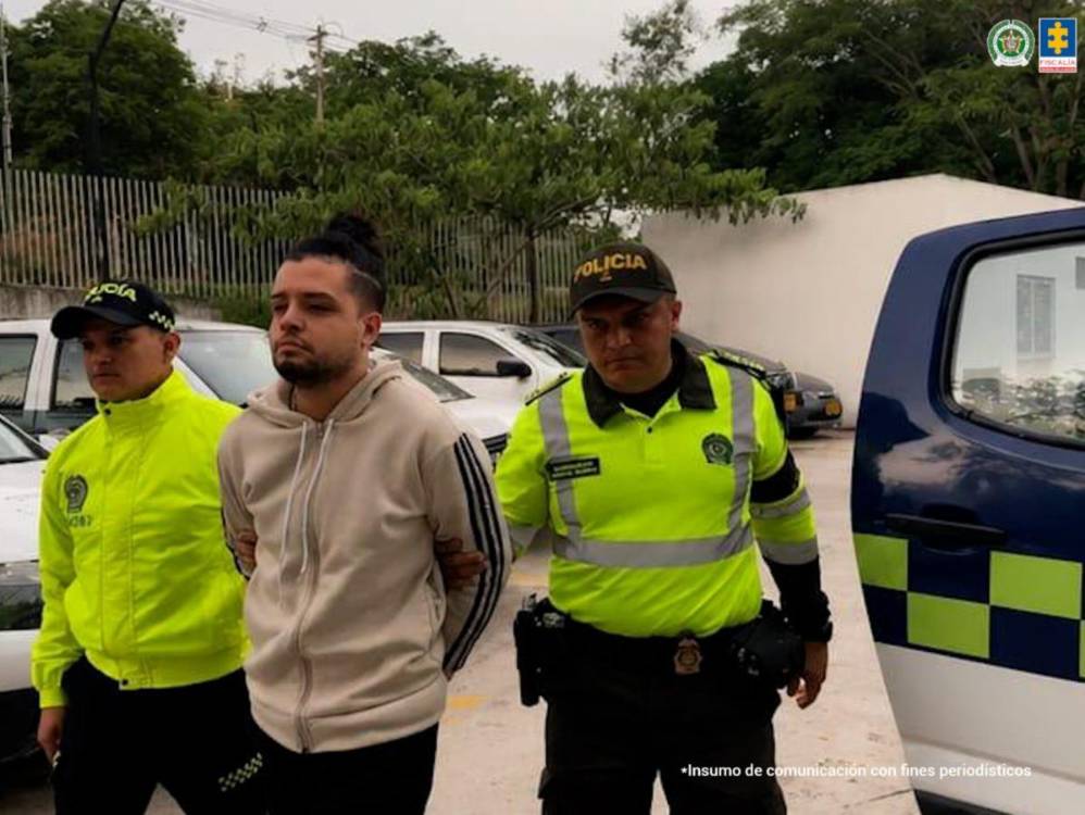 Andrés Julián Carmona Muñoz tras quedar a disposición de la Policía. FOTO: CORTESÍA